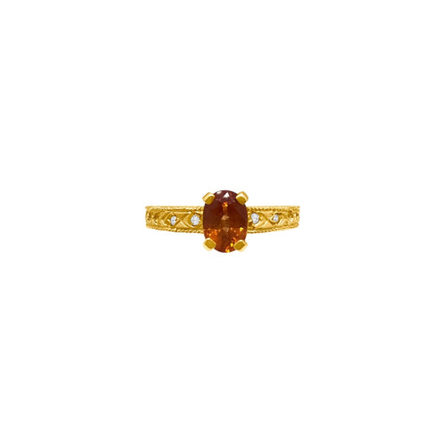 Cooper Jewelers 1.00 Carat Mandarin Garnet And Diamond Ring