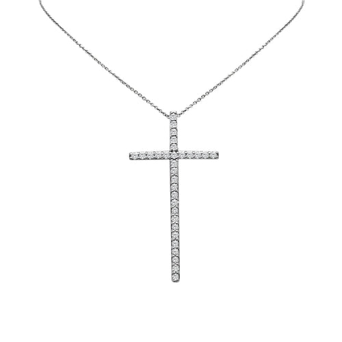 Cooper Jewelers 1.00 Carat Round Cut Diamond Cross 14kt