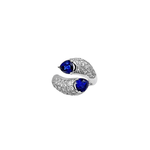 Cooper Jewelers 2.10 Carat Blue Sapphire And 1.35 Round Cut