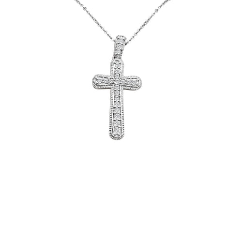 Cooper Jewelers.26 Carat Round Cut Diamond Cross 14kt White