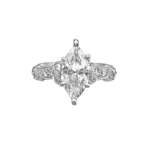 1.14 Carat Marquise Shape Diamond Engagement Ring White Gold- R71