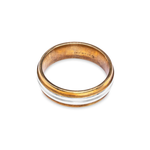 14KT White And Yellow Gold Wedding Band