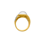 Cooper Jewelers 18kt Yellow Gold Pearl And Diamond Ring-