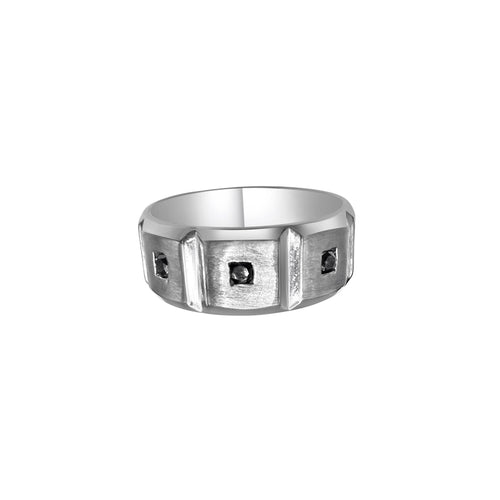 Cooper Jewelers Platinum Black Diamond Wedding Band