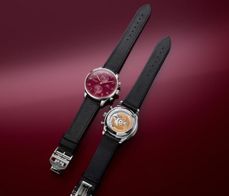 IWC SCHAFFHAUSEN -  WELCOMES THE YEAR OF THE DRAGON WITH A LIMITED-EDITION PORTUGIESER CHRONOGRAPH WITH A BURGUNDY DIAL