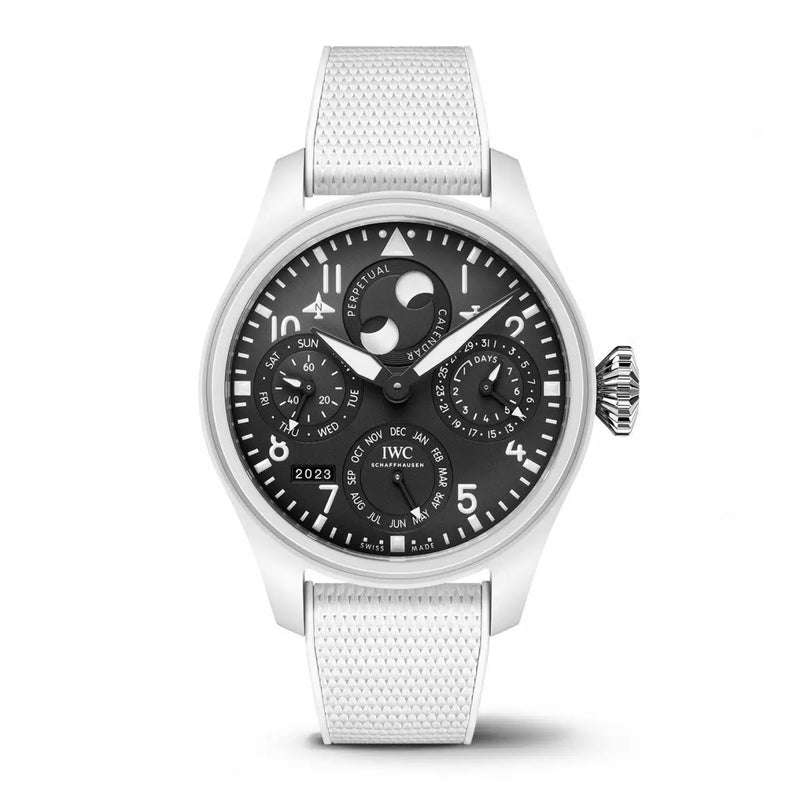 IWC SCHAFFHAUSEN INTRODUCES THE BIG PILOT’S WATCH PERPETUAL CALENDAR TOP GUN LAKE TAHOE IN WHITE CERAMIC