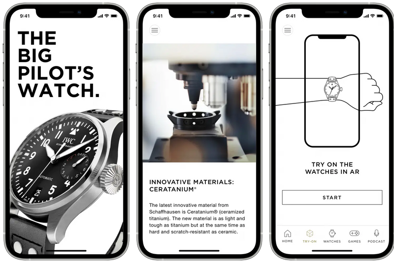 IWC SCHAFFHAUSEN LAUNCHES MOBILE APP WITH VIRTUAL WATCH TRY-ON