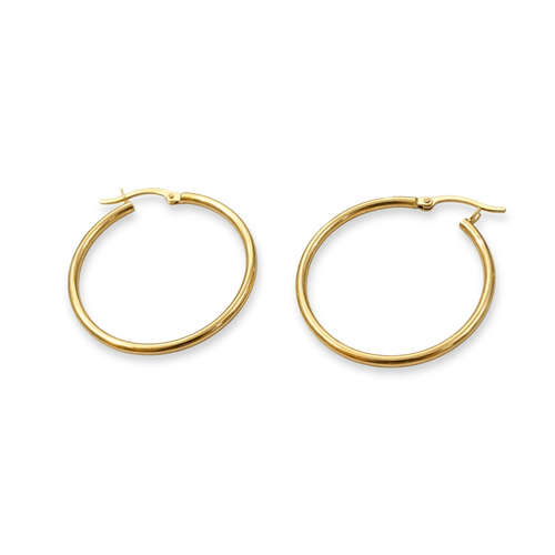 1 1/4 Inch 14kt Yellow Gold Hoop Earrings