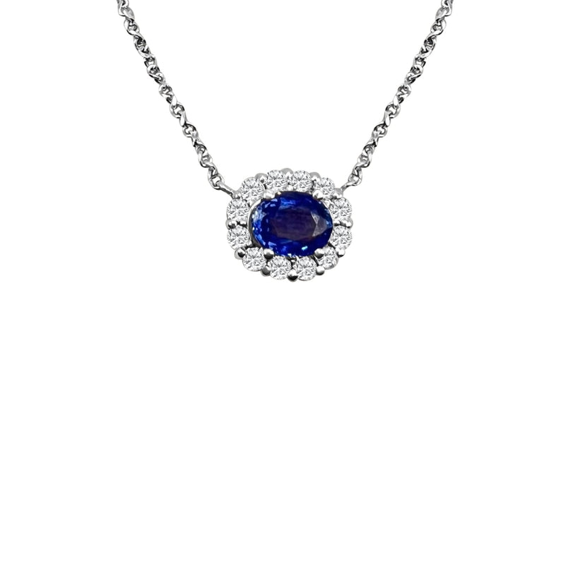 Cooper Jewelers 1.29 Carat Sapphire And.48 Round Cut Diamond