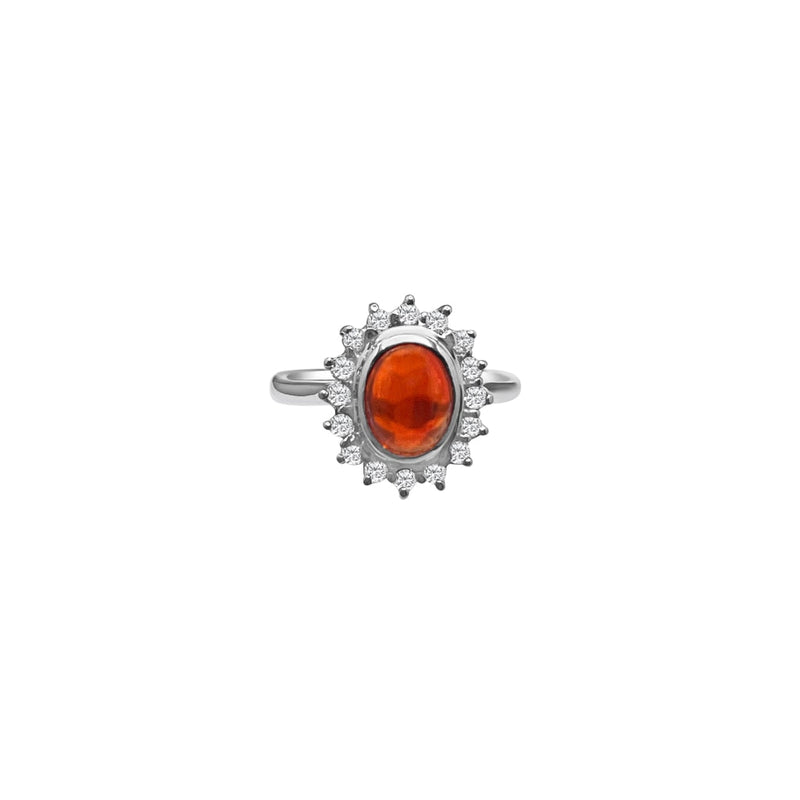 Cooper Jewelers 1.50 Carat Fire Opal And Diamond 14kt White