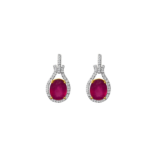 Cooper Jewelers 14kt White Gold Diamond And Ruby Earrings-
