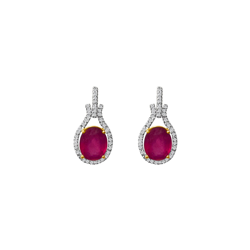 Cooper Jewelers 14kt White Gold Diamond And Ruby Earrings