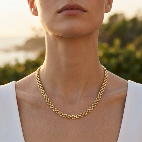 17.33 Grams 14kt Yellow Gold Fancy Link Necklace- N433