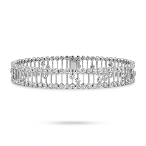 2.10 Carat Round Cut Diamond 18kt Bracelet