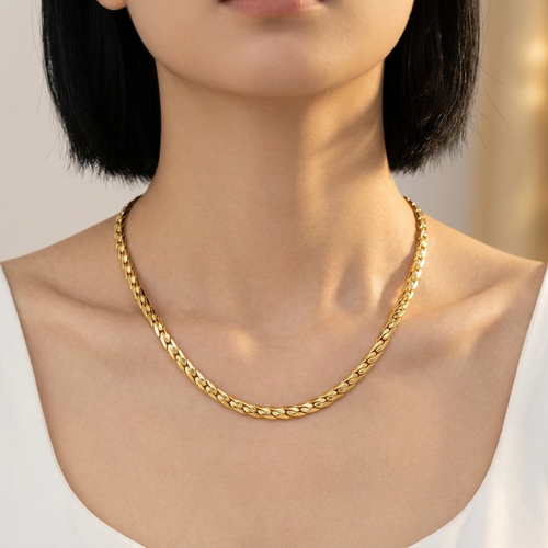 21.6 Grams 14kt Yellow Gold Fancy link Necklace- N435