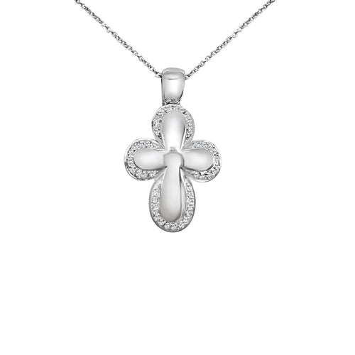 Cooper Jewelers.25 Carat Round Cut Diamond Cross 14kt White