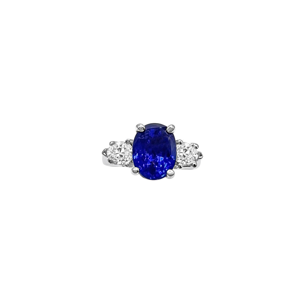 Cooper Jewelers 3.17 Carat Ceylon Sapphire And 1.00 Pear