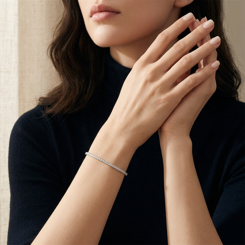 3.50 Carat Round Cut Diamond 14kt Bangle