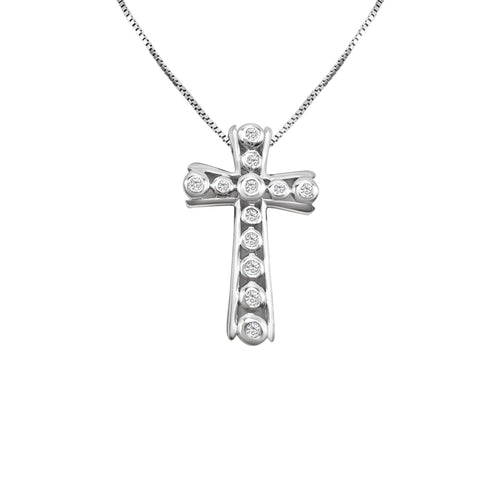 Cooper Jewelers.30 Carat Round Cut Diamond Cross 14kt White