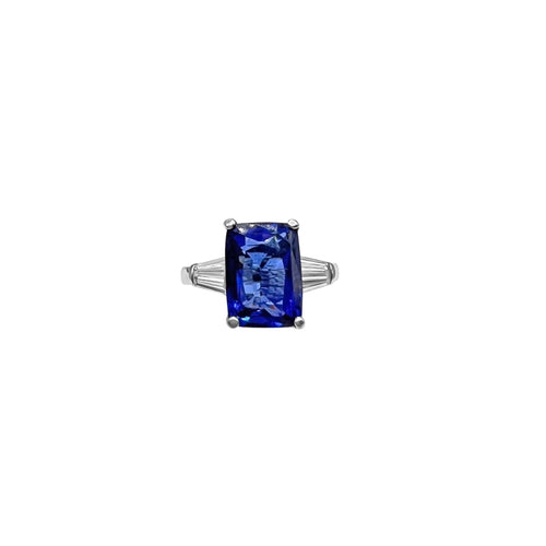 Cooper Jewelers 4.10 Carat Ceylon Sapphire And.98 Bageutte