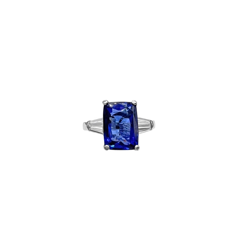 Cooper Jewelers 4.10 Carat Ceylon Sapphire And.98 Bageutte