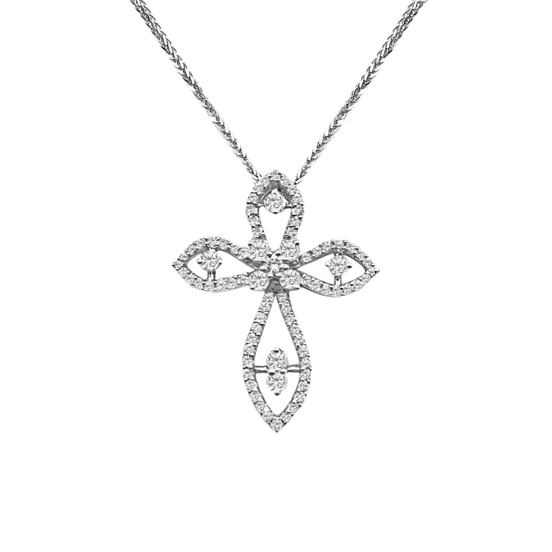 Cooper Jewelers.47 Carat Round Cut Diamond Cross 14kt White