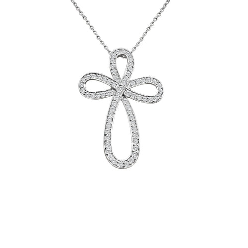 Cooper Jewelers.58 Carat Round Cut Diamond Cross 18kt White