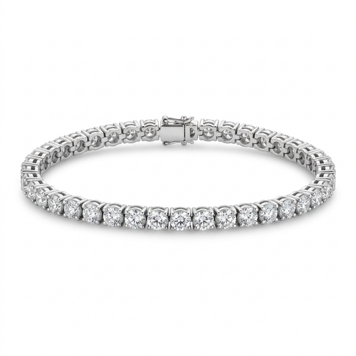 6.50 Carat Round Cut Diamond 14kt Tennis Bracelet