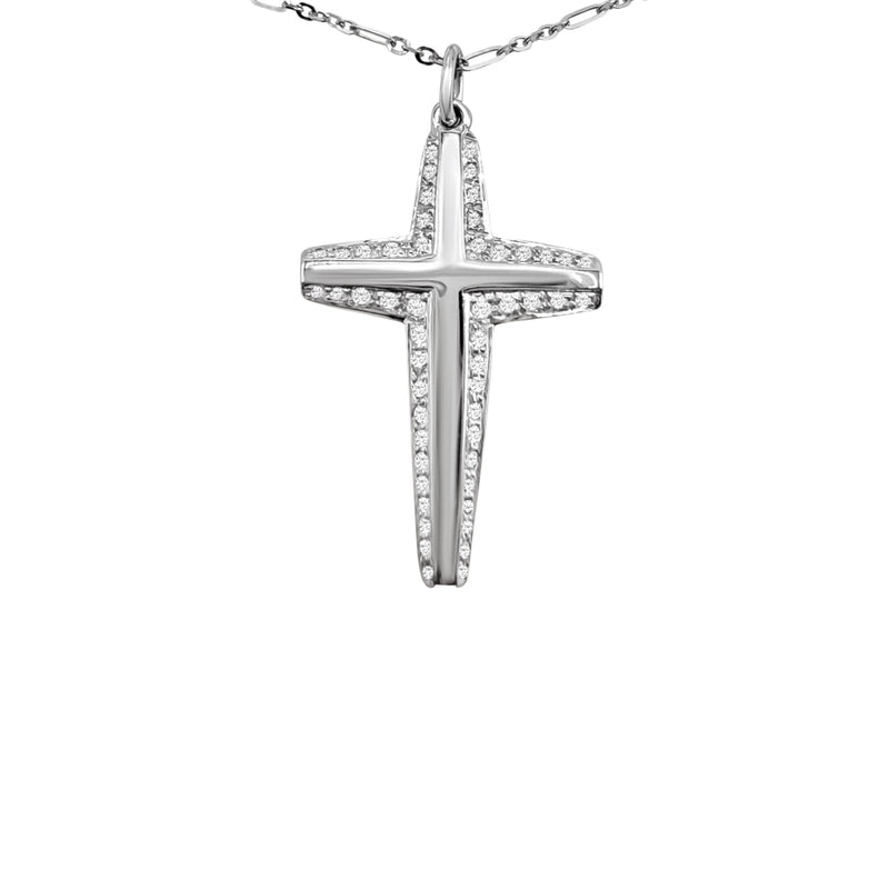 Cooper Jewelers.60 Carat Round Cut Diamond Cross 14kt White