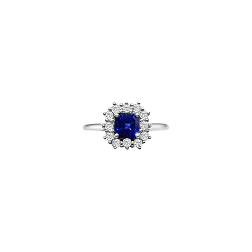Cooper Jewelers.75 Carat Blue Sapphire And.30 Round Cut