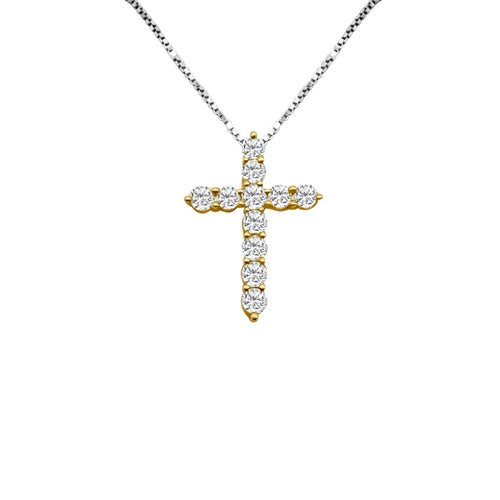 Cooper Jewelers.77 Carat Round Cut Diamond Cross 14kt