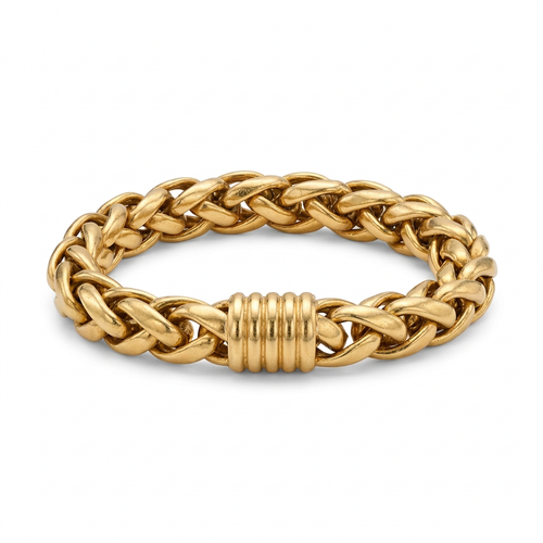 Chimento Wide Woven 18kt Yellow Gold Bracelet