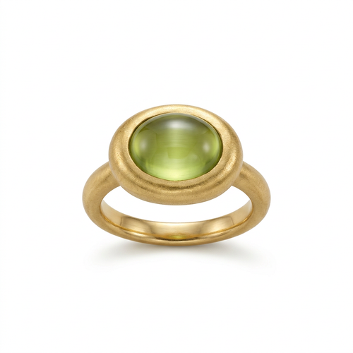 Paola Ferro Cabochon Peridot 18kt Yellow Gold Bezel Ring