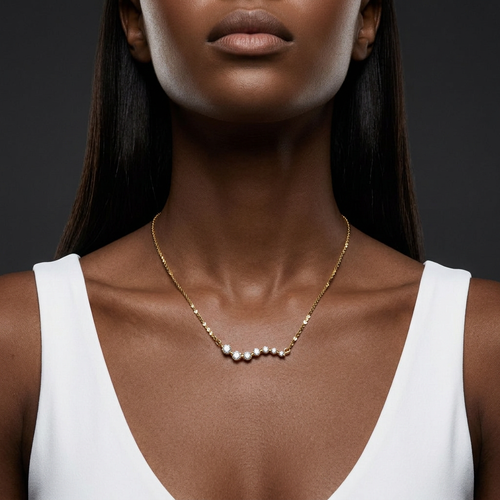 .50 Carat Round Cut Diamond 14kt Yellow Gold Necklace
