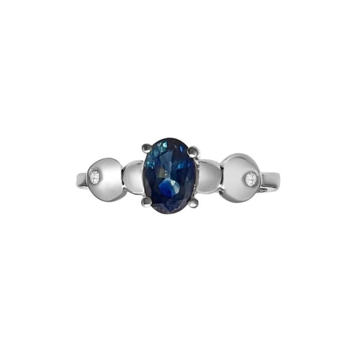 Cooper Jewelers 0.50 Carat Sapphire And Diamond 14kt White