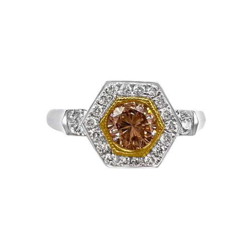 Cooper Jewelers 0.58 Carat Champagne Yellow Round Cut