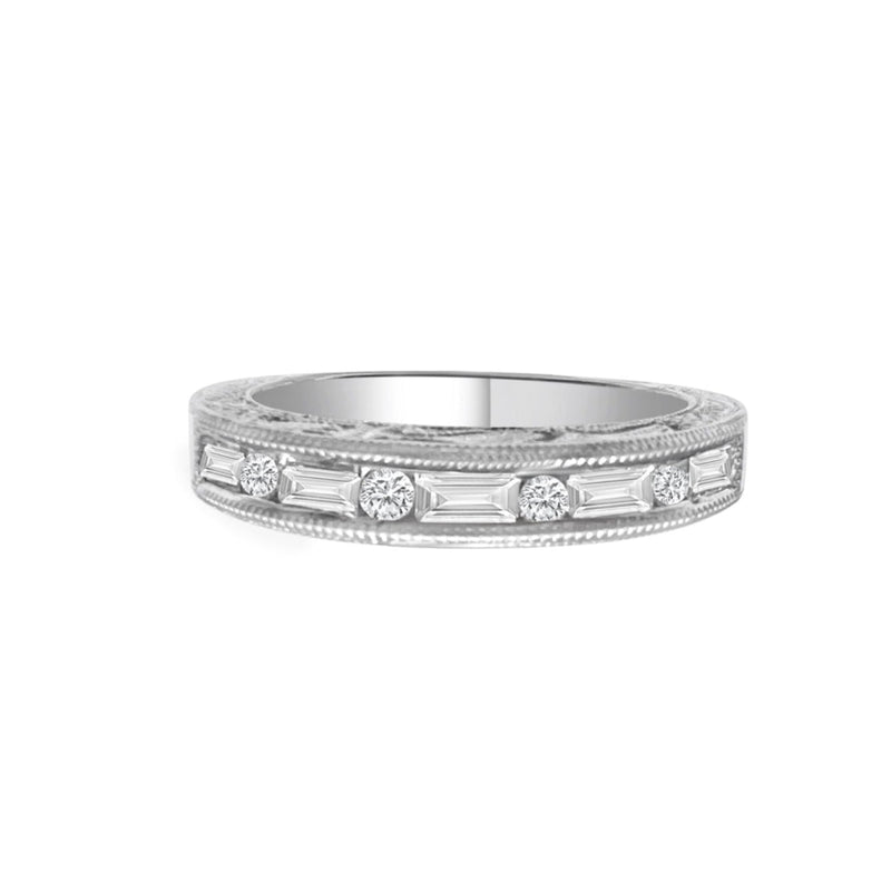 Cooper Jewelers 0.67 Carat Baguette And Round Cut Diamond