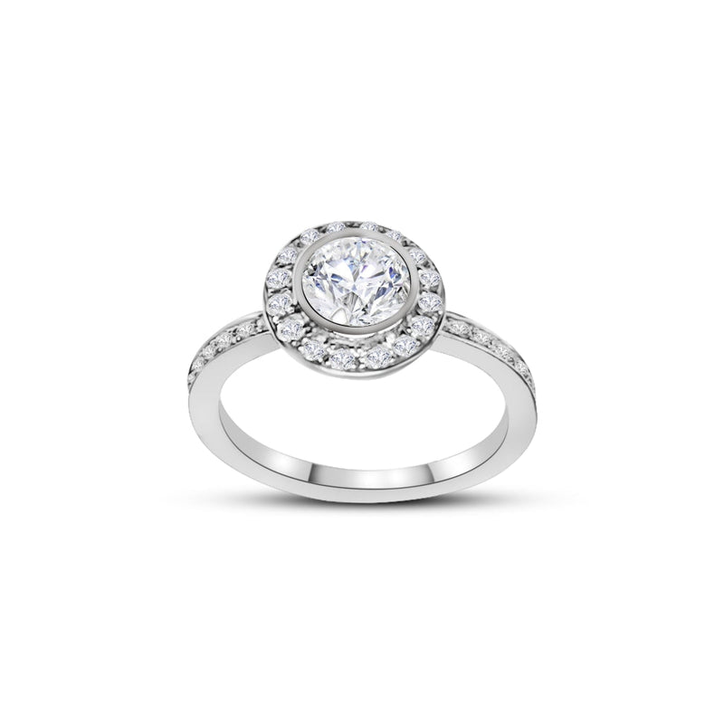 Cooper Jewelers 0.75 Carat Halo Round Engagement Ring- R39