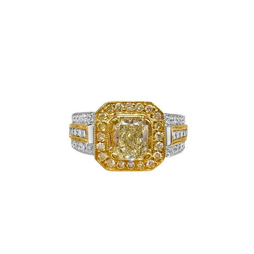 Cooper Jewelers 0.78 Carat Radiant Fancy Yellow Diamond