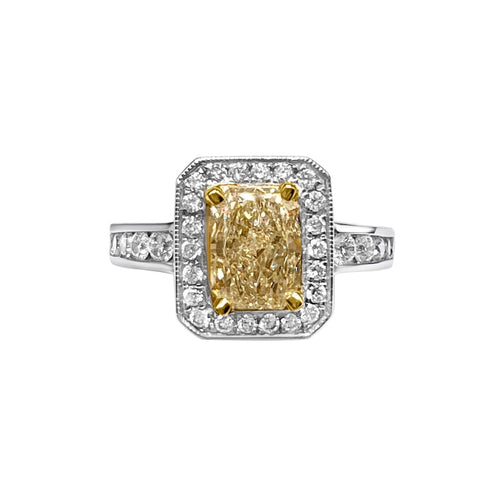 Cooper Jewelers 0.85 Carat Radiant Cut Fancy Yellow