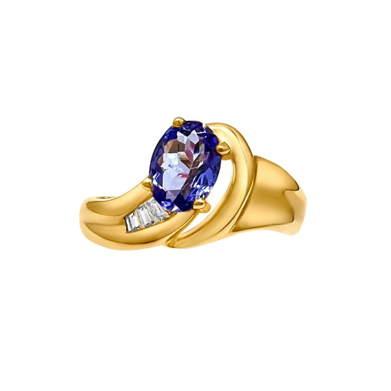 Cooper Jewelers 0.95 Carat Tanzanite and Diamond 14kt Yellow