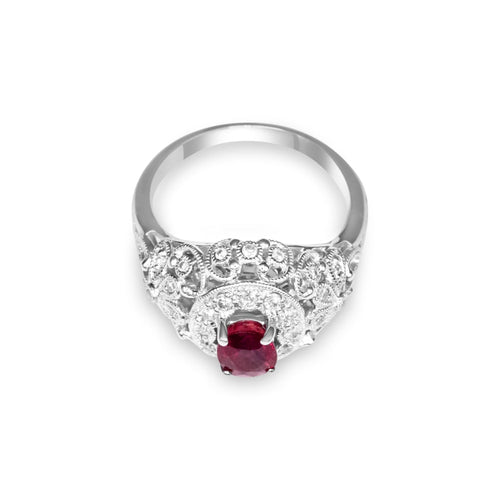 Cooper Jewelers 1.00 Carat Pigeon Red Ruby Ring Rings