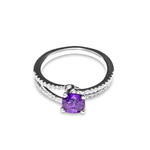 Cooper Jewelers 1.08 Carat Purple Blue Sapphire And Diamond