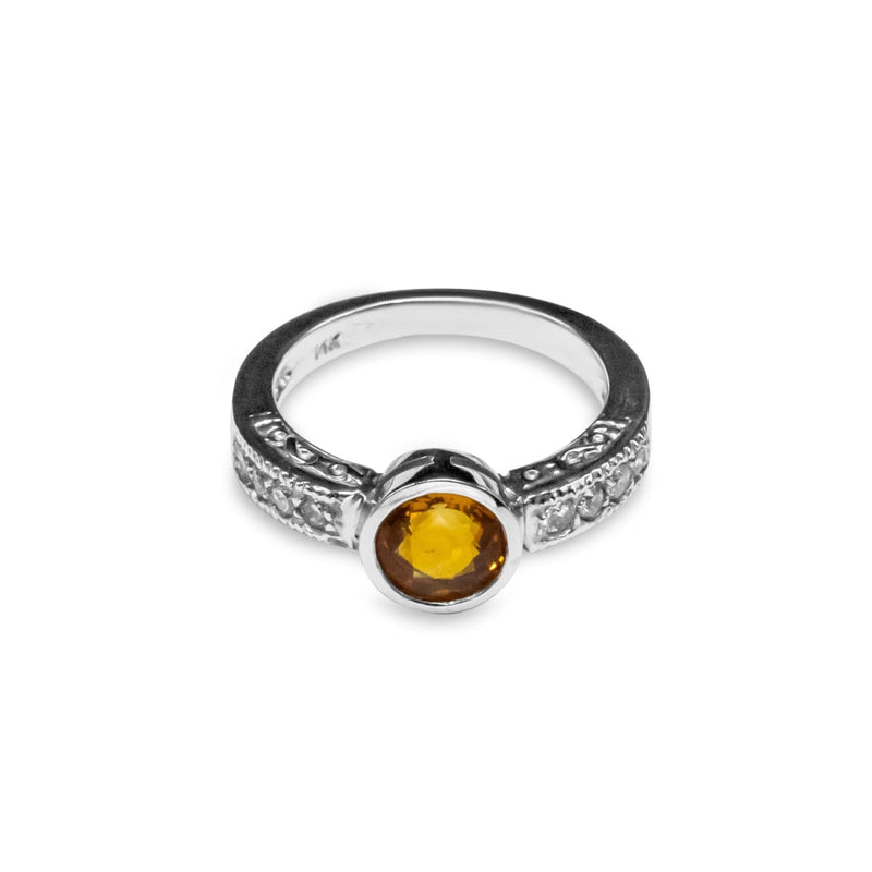 Cooper Jewelers 1.45 Carat Yellow Sapphire And Diamond Ring