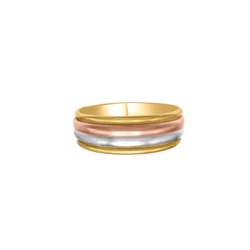 Cooper Jewelers 14kt Tricolor Gold Wedding Band