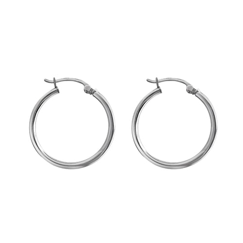 Cooper Jewelers 14kt White Gold Hoop Earring - E381 Earrings