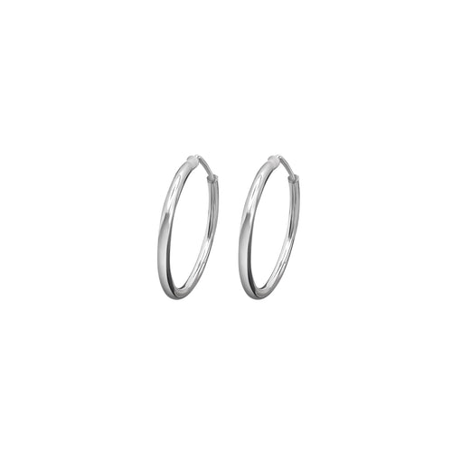 Cooper Jewelers 14kt White Gold Hoop Earring - E381 Earrings