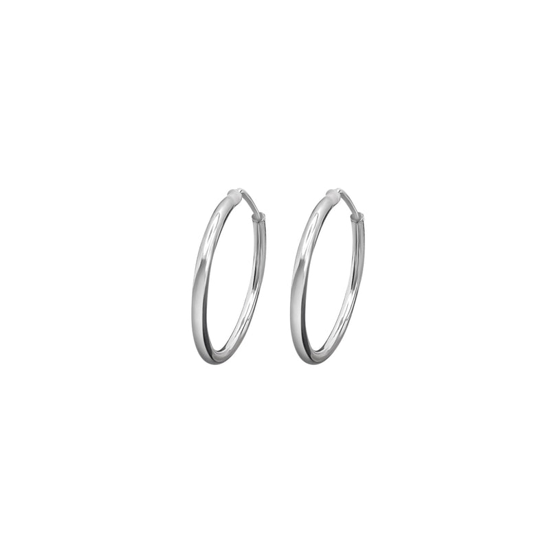 Cooper Jewelers 14kt White Gold Hoop Earring - E381 Earrings