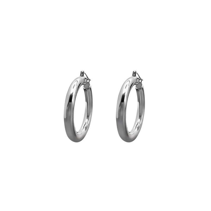 Cooper Jewelers 14kt White Gold Hoop Earring- E383 Earrings