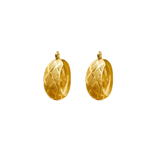 Cooper Jewelers 14kt Yellow Gold Diamond Cut Hoop Earring-